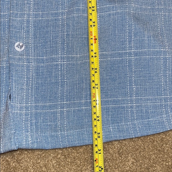 Indygo Smith Men's Light Blue Short Sleeve Button-Up Shirt no tuck size XL NWOT - Picture 6 of 7